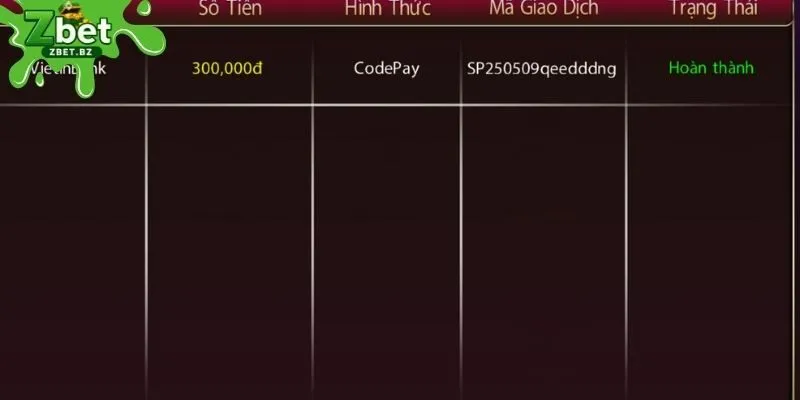 Lưu giữ bằng chứng nạp tiền ZBET