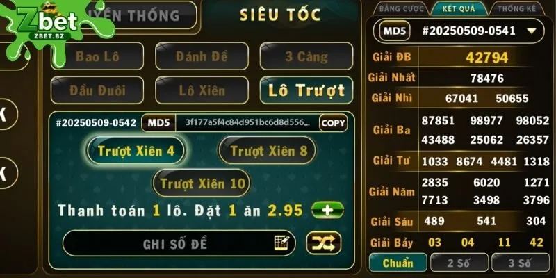 Xổ số ZBET siêu tốc thử vận may chớp nhoáng